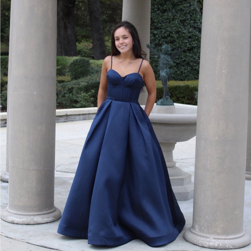 Belk Navy Blue Prom Dress